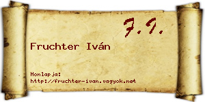 Fruchter Iván névjegykártya